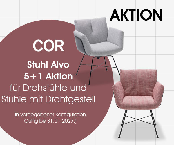 Stuhl Alvo von COR in der 5+1 Aktion: Jetzt zum Aktionspreis