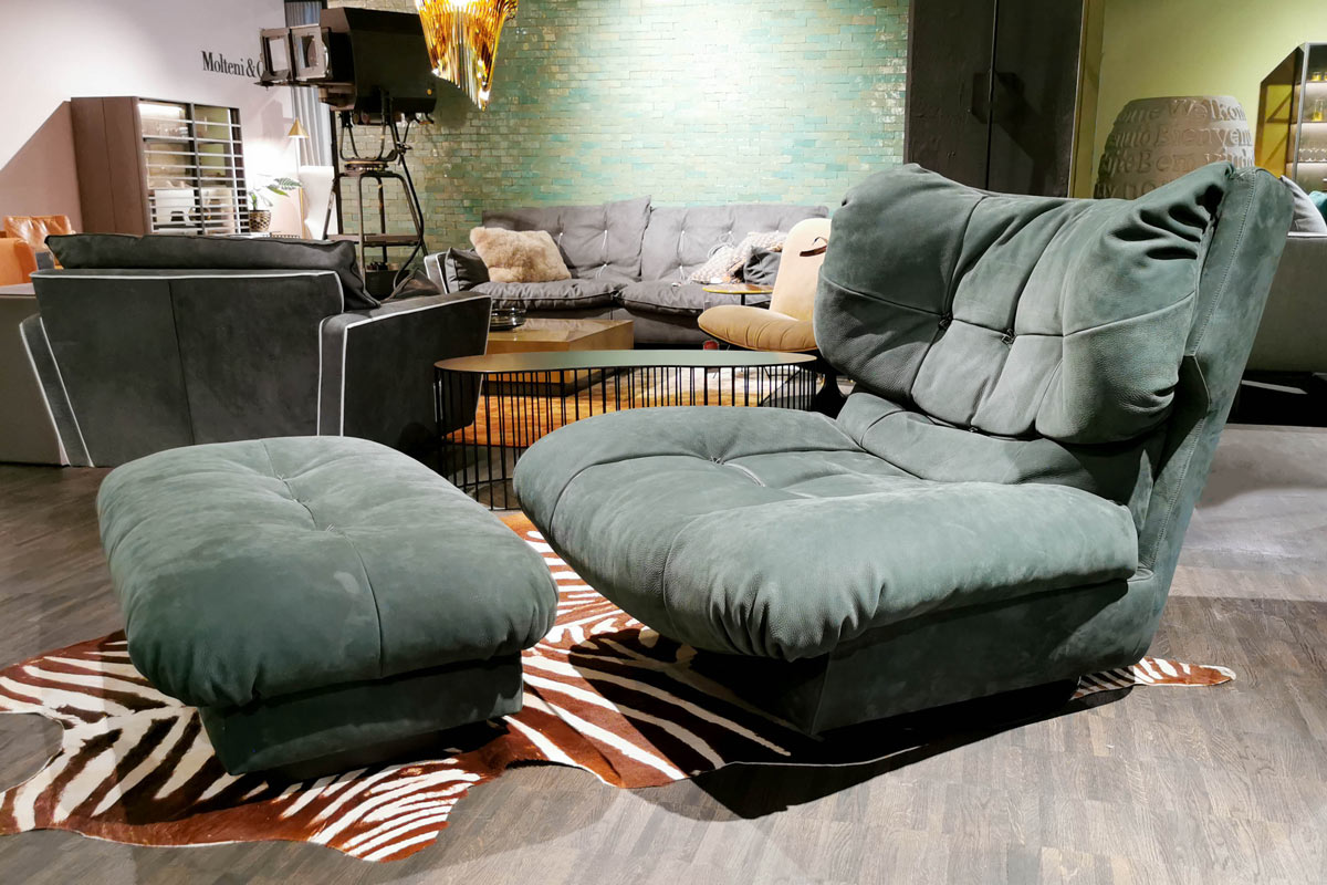 Sessel Milano Bergere inkl. Hocker von Baxter im Sale